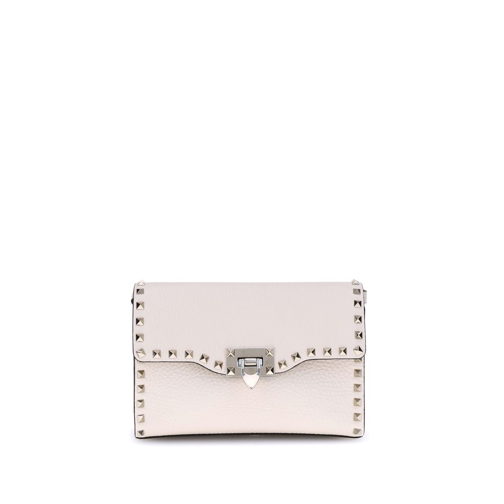 Valentino Garavani Cream Calf Leather Bos Taurus Shoulder Bag