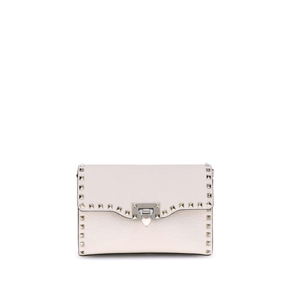 Valentino Garavani Cream Calf Leather Bos Taurus Shoulder Bag