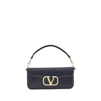 Valentino Garavani Black Calf Leather Bos Taurus Shoulder Bag