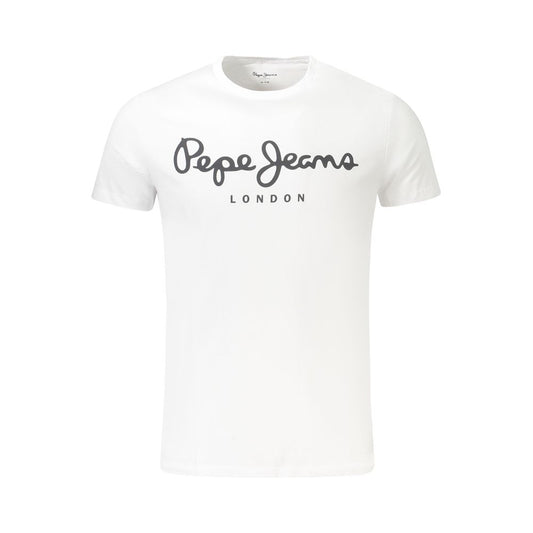 Pepe Jeans White Cotton Men TShirt PE-38845-XL