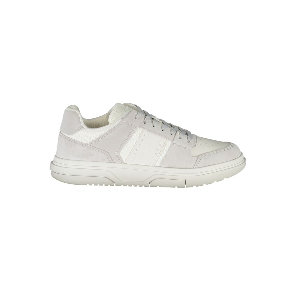 Tommy Hilfiger White Polyester Sneaker with laces and contrast details
