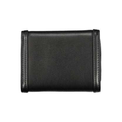 Tommy Hilfiger Black Polyethylene Wallet with card slots, coin purse, contrasting details, zip and automatic closure, featuring logo.