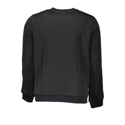 Back view of Calvin Klein Black Polyester Men Sweater - sleek urban fashion.