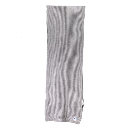 North Sails Gray Cotton Scarf with logo, 30x190 cm stylish accessory