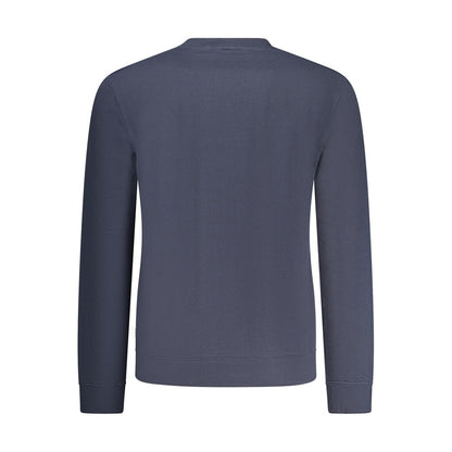 Pepe Jeans Blue Cotton Men Sweater with a crew neck and long sleeves, featuring a brushed finish for a luxurious touch.