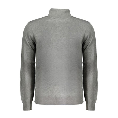Norway 1963 Gray Polyester Sweater, long-sleeved turtleneck with embroidery and logo