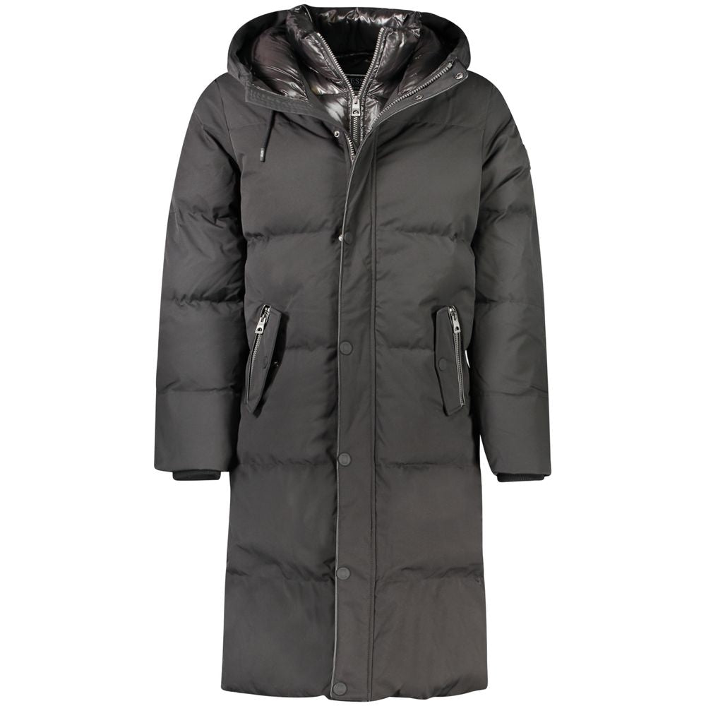 Guess Jeans Black Polyester Jackets & Coat