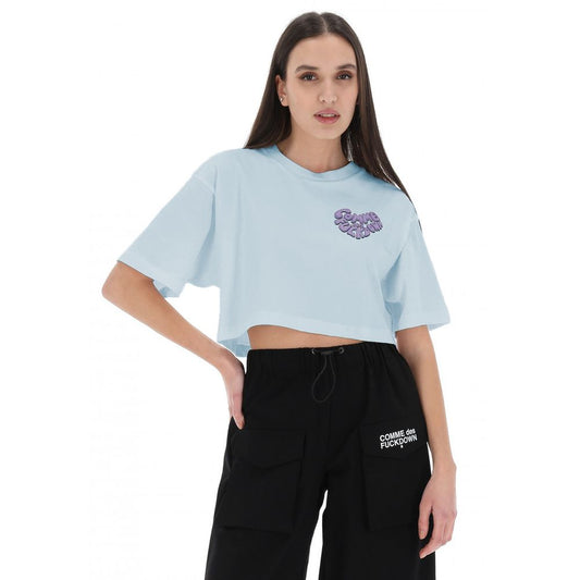 Comme Des Fuckdown Blue Cotton Women T-Shirt