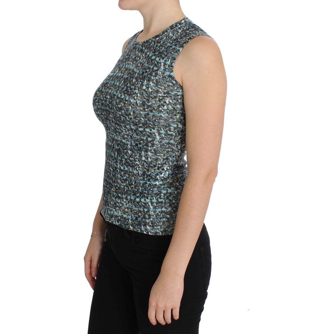 Dolce & Gabbana Blue Wool Sweater Sleeveless Pullover