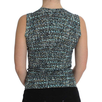 Dolce & Gabbana Blue Wool Sweater Sleeveless Pullover