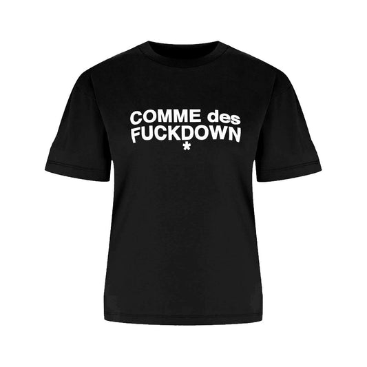 Comme Des Fuckdown Black Cotton Women T-Shirt