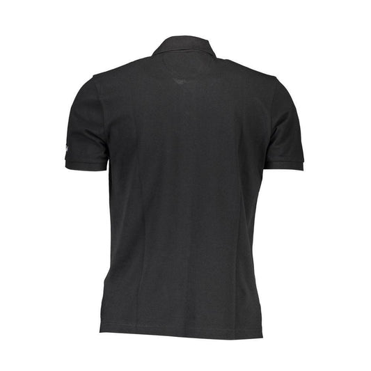 La Martina Black Cotton Polo Shirt LA-37416-S