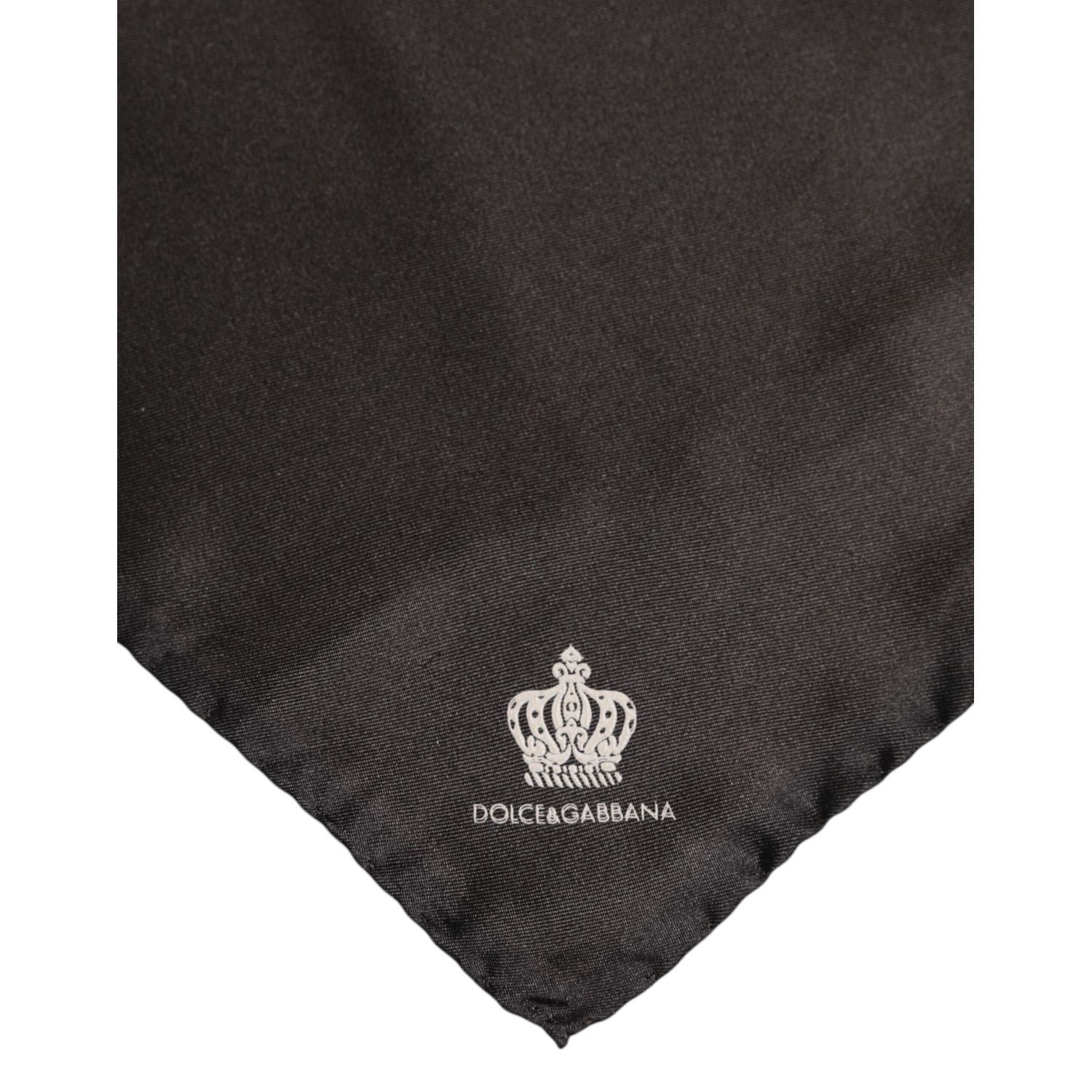 Dolce & Gabbana Brown DG Crown Silk Square Men Foulard Scarf