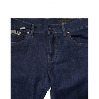 Dolce & Gabbana Blue Cotton Stretch Skinny Men Denim Jeans