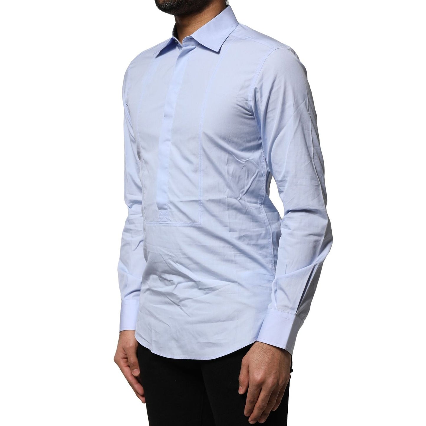 Dolce & Gabbana Light Blue Cotton Long Sleeves Dress Shirt
