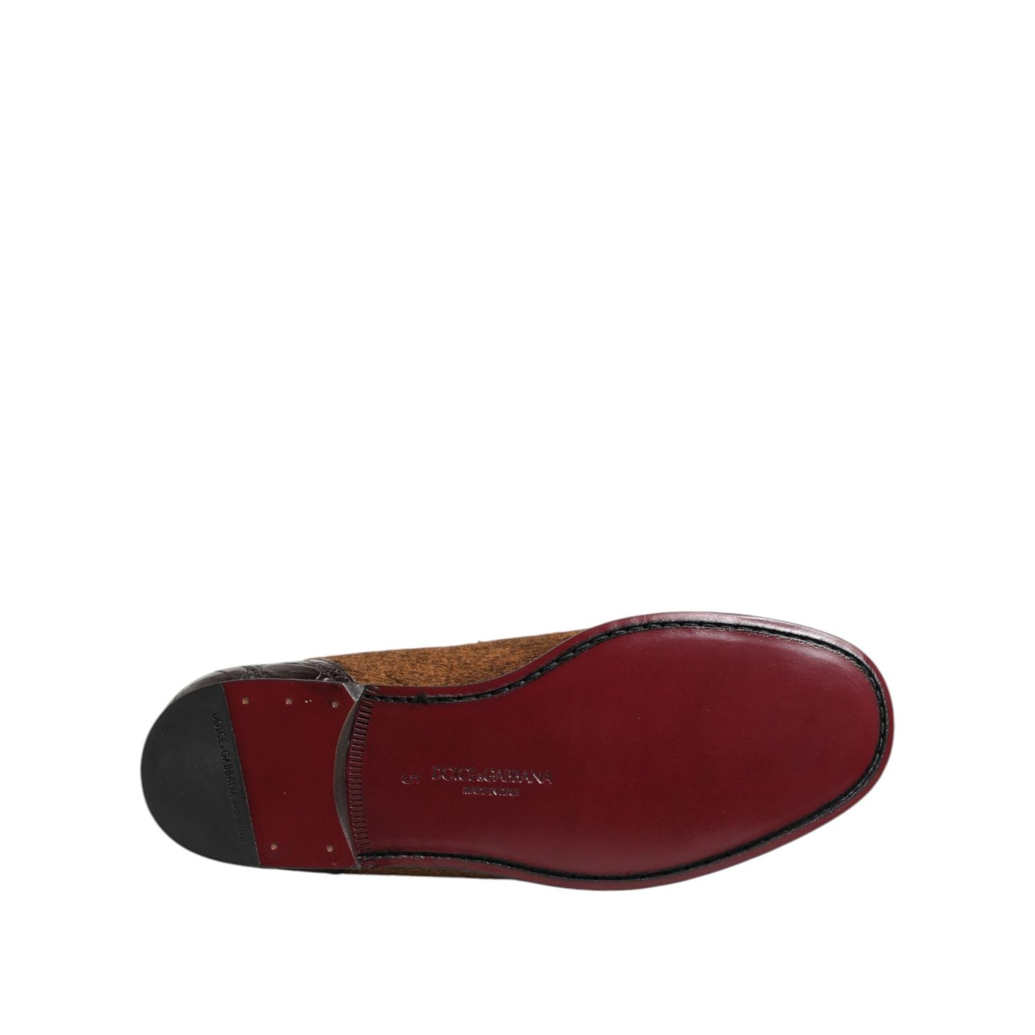 Dolce & Gabbana Brown Loafers Leather Slip On Men Dress Shoes