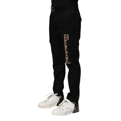 Dolce & Gabbana Black Cotton Cargo Casual Pants