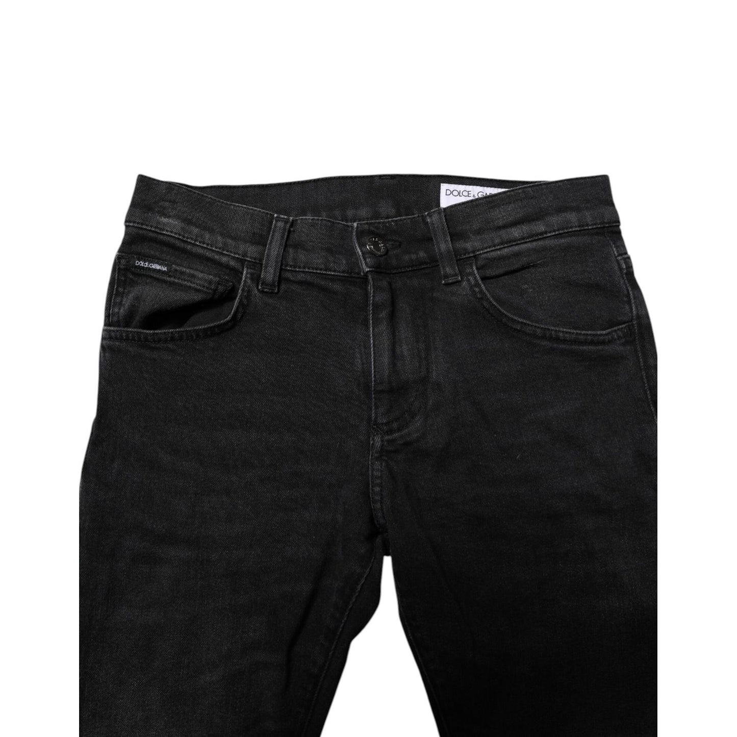 Dolce & Gabbana Black Cotton Skinny Men Denim Jeans