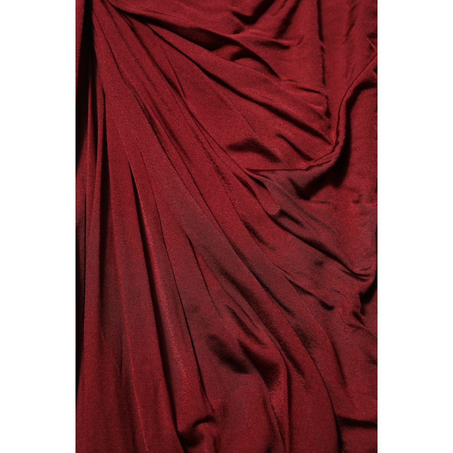 Dolce & Gabbana Red Viscose Fitted One Shoulder Midi Dress