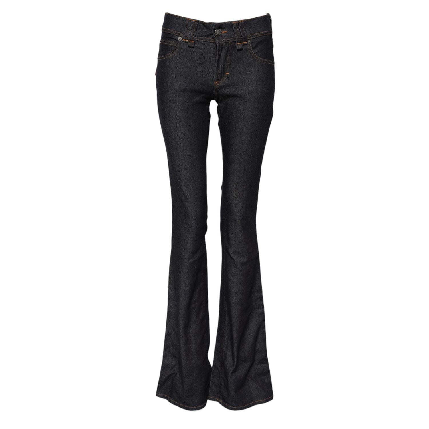 John Galliano Blue Mid Waist Cotton Wide Leg Denim Jeans