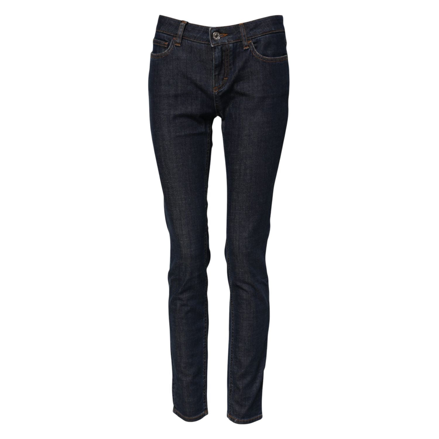 Dolce & Gabbana Blue Skinny Cotton Mid Waisted Denim Jeans