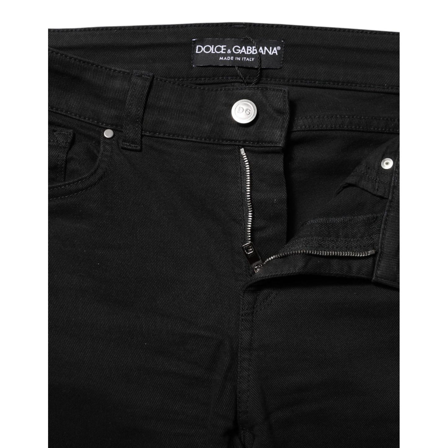 Dolce & Gabbana Black Skinny Cotton Mid Waisted Denim Jeans