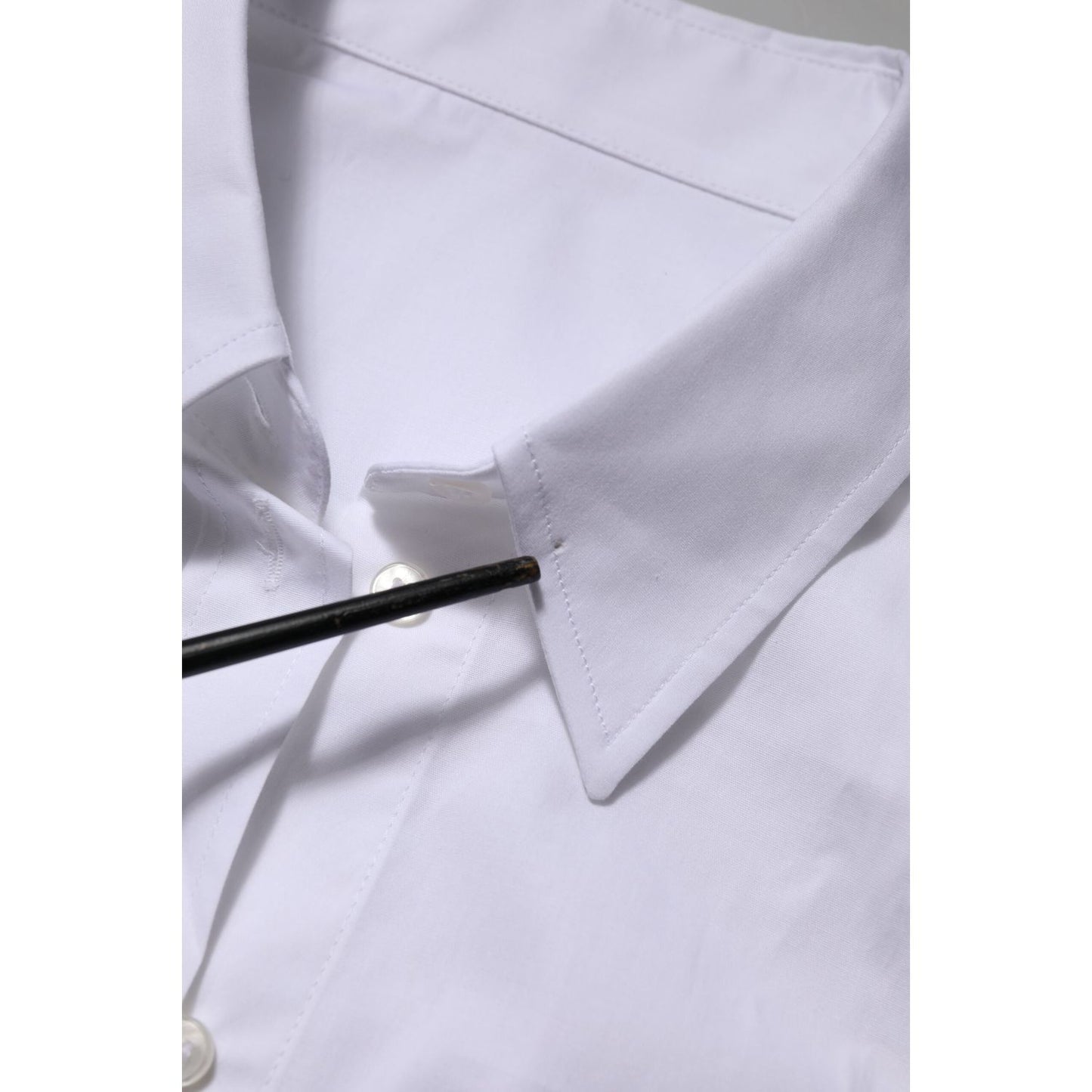 Dolce & Gabbana White Cotton Collared Long Sleeves Top Shirt