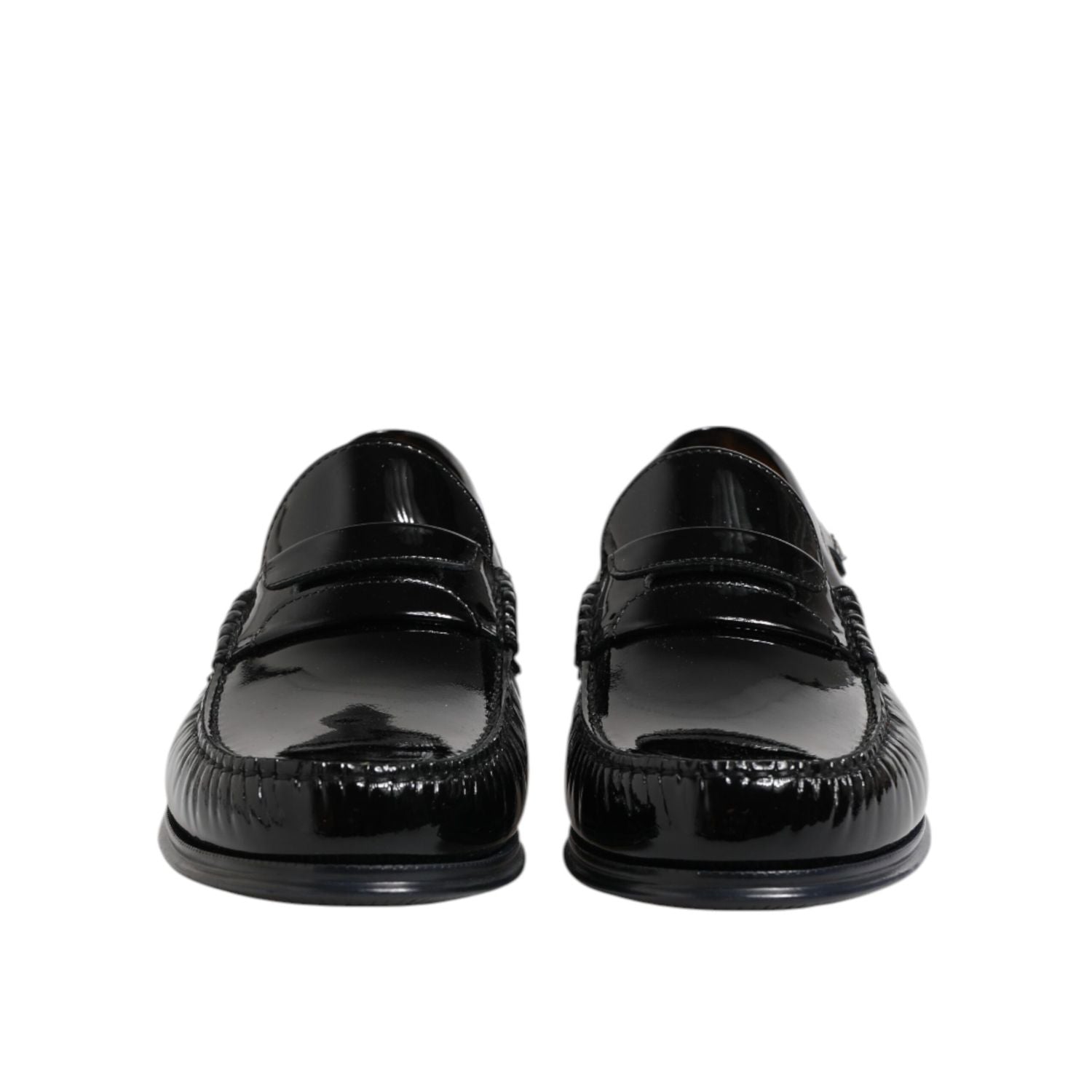 Dolce & Gabbana Black Leather Slip On Loafers Dress Shoes
