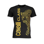 Cavalli Class Black Cotton T-Shirt CA-28586-L