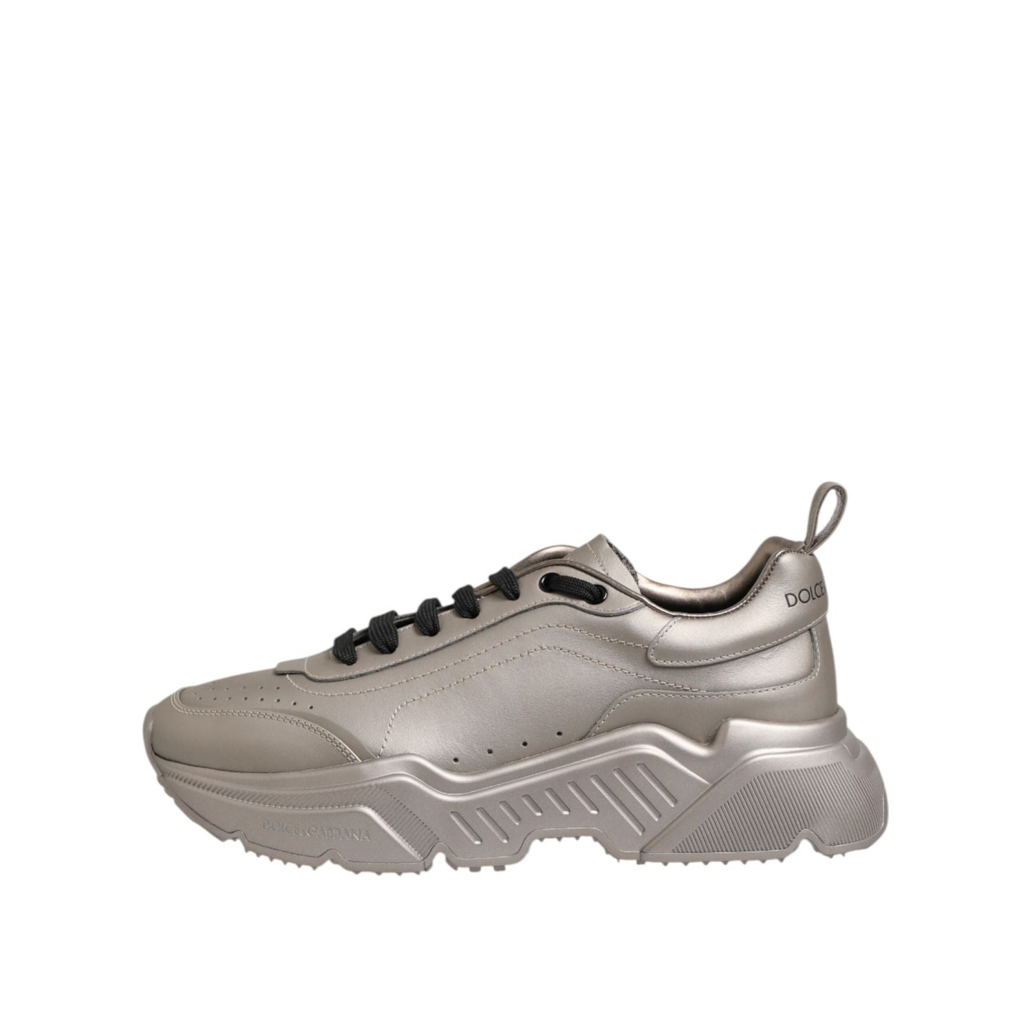 Dolce & Gabbana Silver DAYMASTER Leather Men Sneakers Shoes
