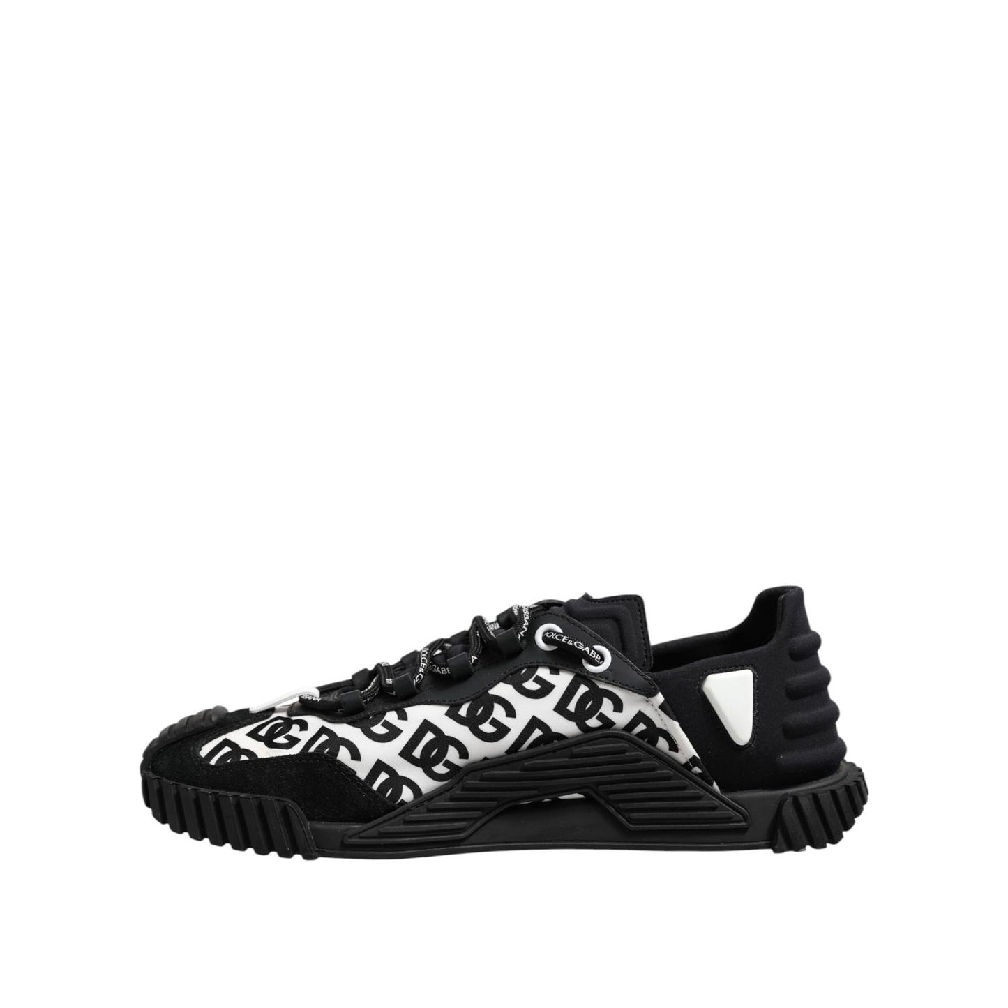 Dolce & Gabbana Black Logo Lace Up Low Top NS1 Sneakers Shoes