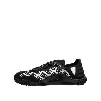 Dolce & Gabbana Black Logo Lace Up Low Top NS1 Sneakers Shoes