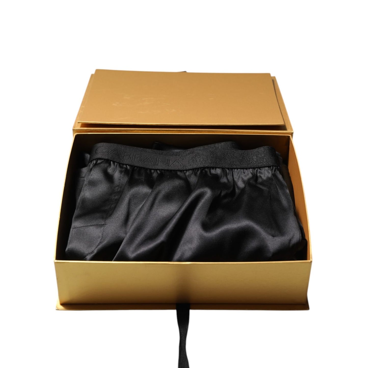 Dolce & Gabbana Black Silk Regular Men Boxer Shorts Underwear