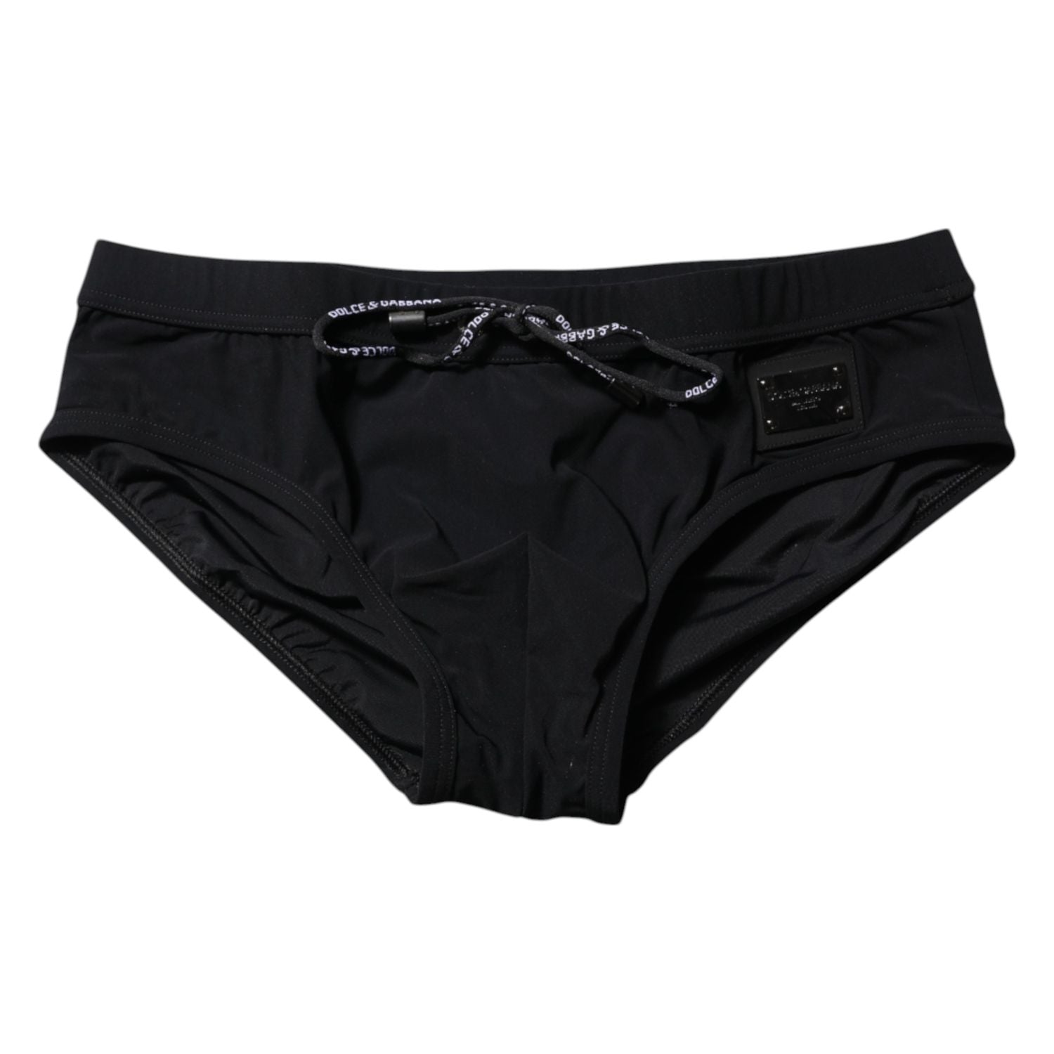 Dolce & Gabbana Black Logo Plaque Men Beachwear Brief Swimwear