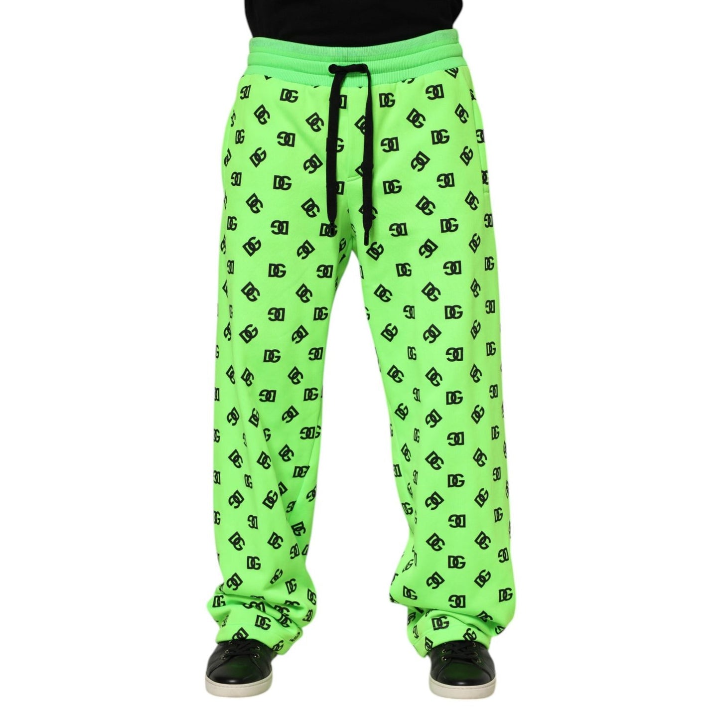 Dolce & Gabbana Green Logo Print Jogger Men Sweatpants Pants