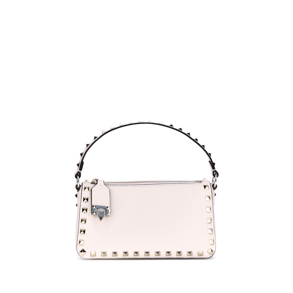 Valentino Garavani White Calf Leather Bos Taurus Shoulder Bag
