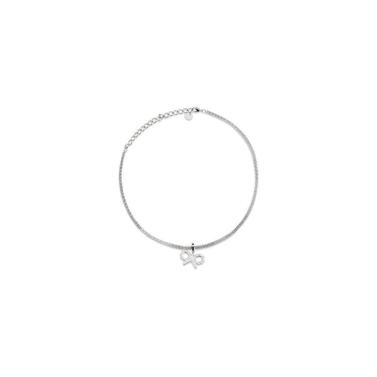 Self-Portrait Tennis necklace with bow pendant