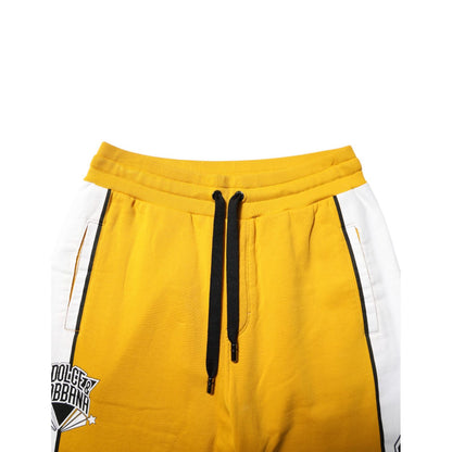 Dolce & Gabbana Yellow Printed Drawstring Jogger Pants