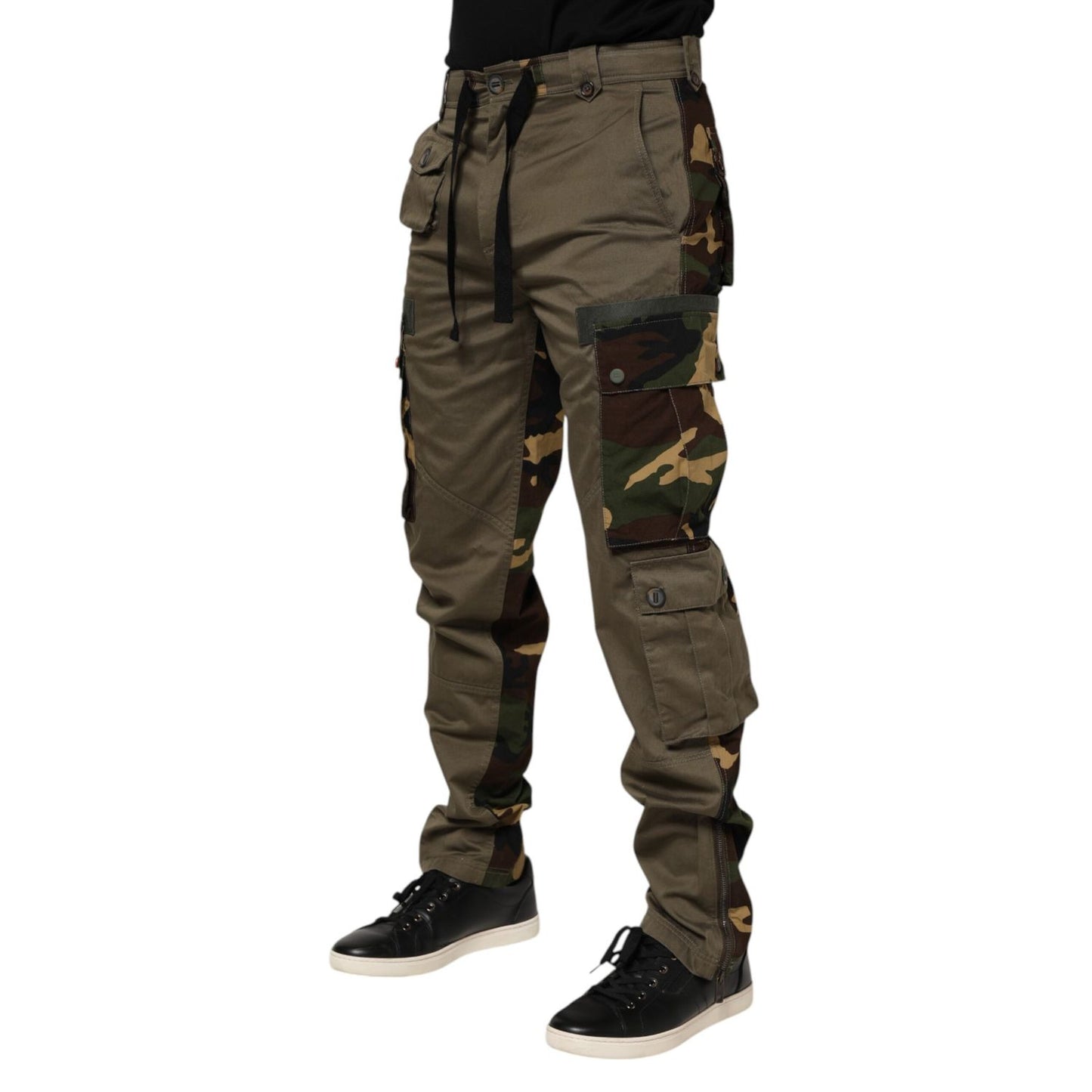 Dolce & Gabbana Brown Cotton Camouflage Cargo Pants