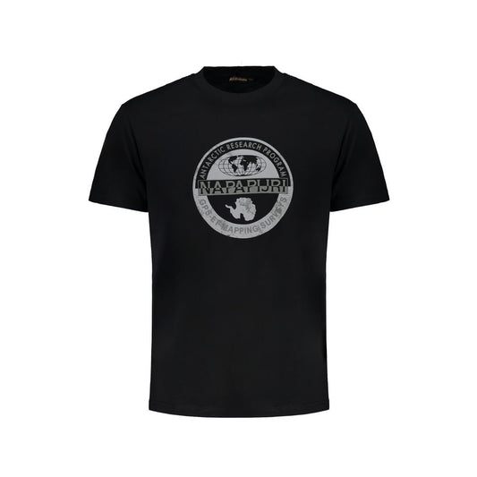 Napapijri Black Cotton T-Shirt NA-29520-XXL
