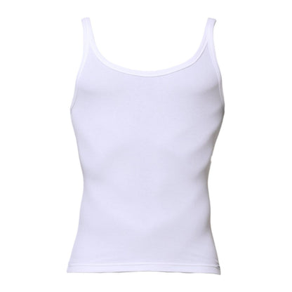 Dolce & Gabbana White Sleeveless Round Neck Men Tank T-shirt