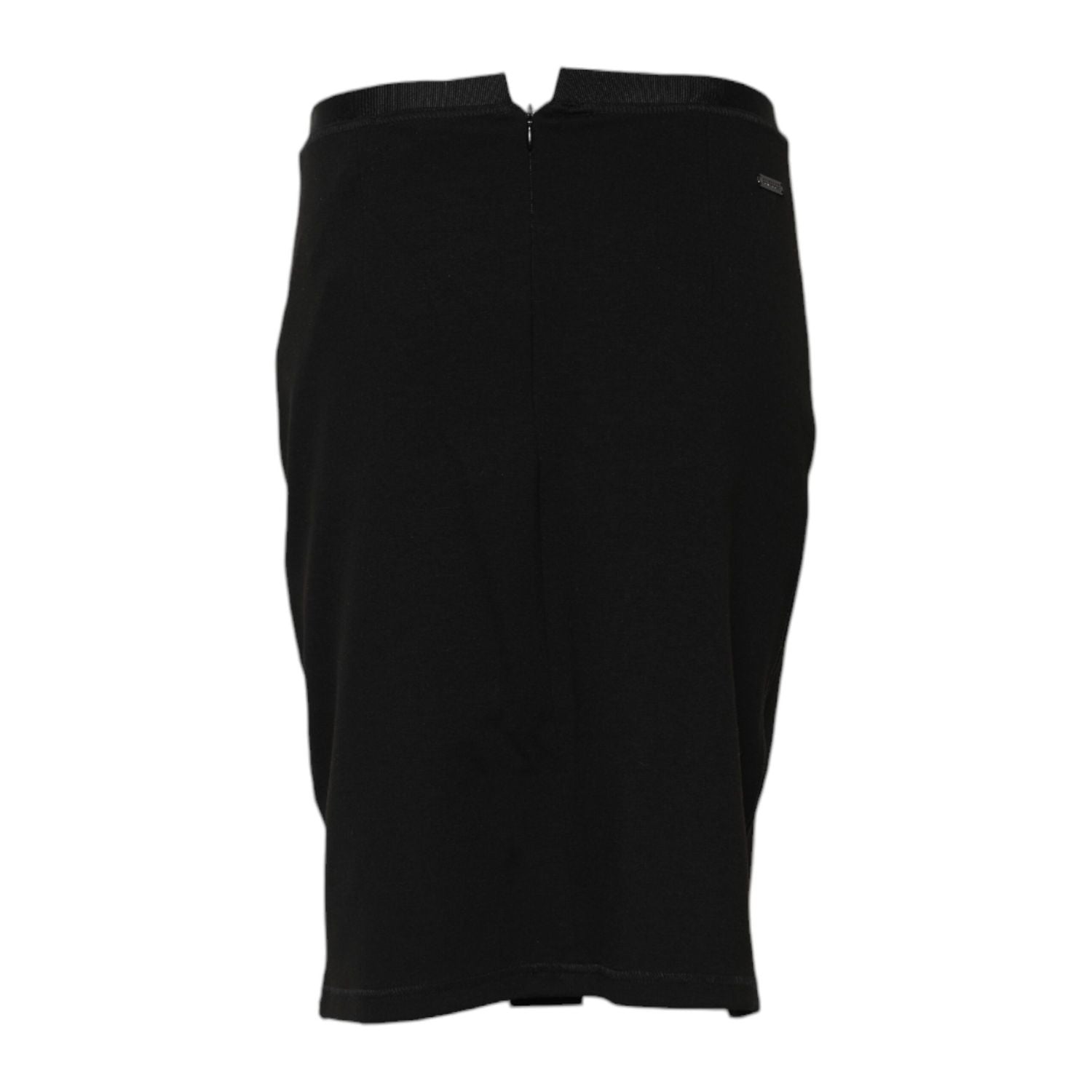 GF Ferre Black Polyester Pencil Cut Knee Length Skirt