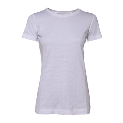 Dolce & Gabbana White Cotton Short Sleeves Round Neck T-shirt