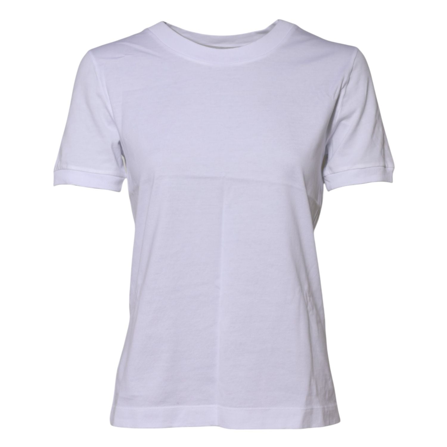 Dolce & Gabbana White Cotton Round Neck Short Sleeves T-shirt