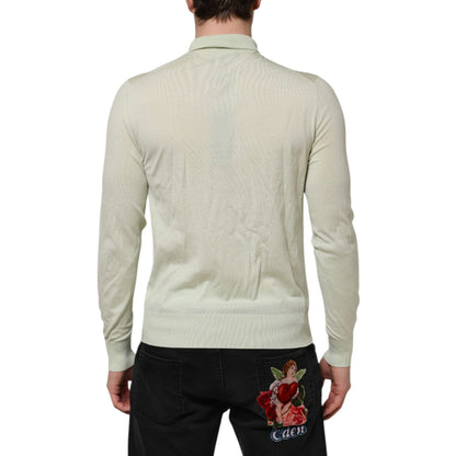 Dolce & Gabbana Mint Green Wool Turtleneck Pullover Sweater