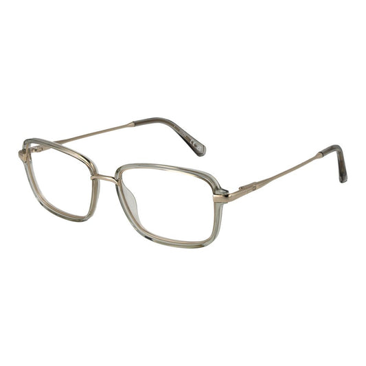 Guess Gray Men Glasses Frame in stainless steel with full-rim rectangle design, demo lenses, and branded case.