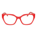 Guess Pink Women Glasses Frame in rose acetate, full-rim square style with demo lenses, size 53-17-145, includes branded case.