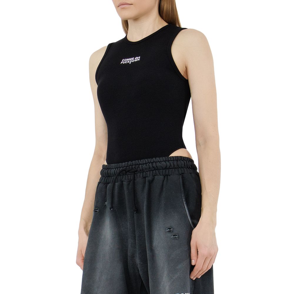 Comme Des Fuckdown Black Cotton Women T-Shirt