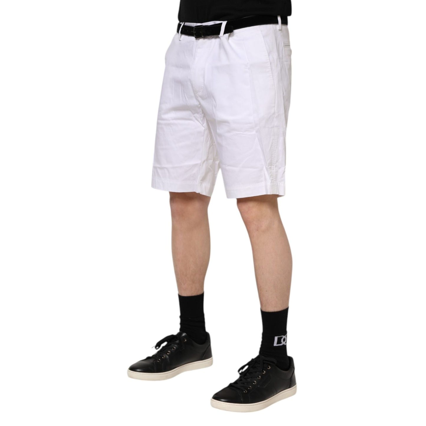 Dolce & Gabbana White Chinos Cotton Stretch Casual Shorts