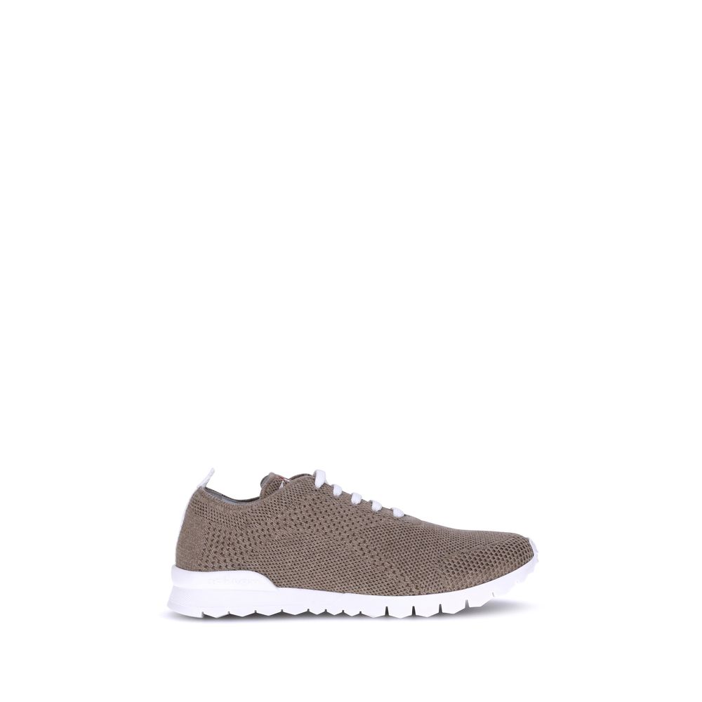 Kiton Brown Cotton Athletic Sneakers